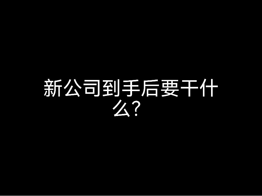 新公司到手后要干什么？